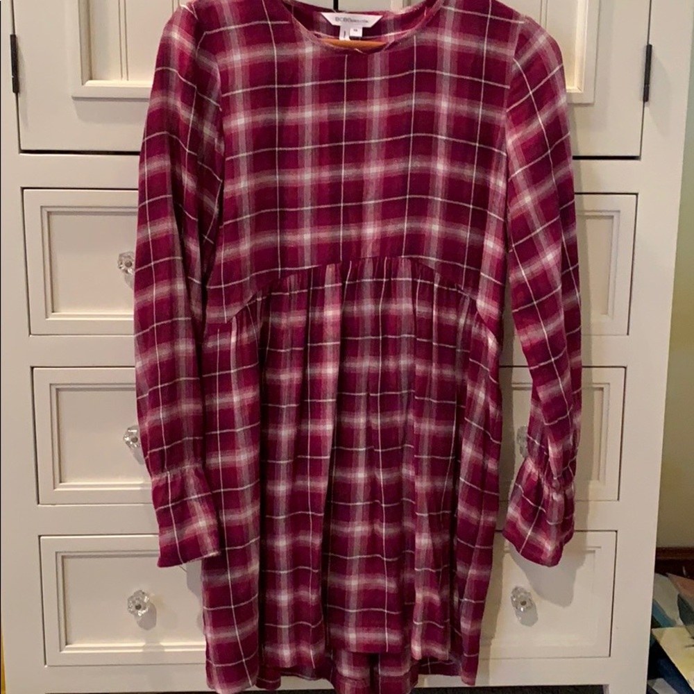 bcbgeneration pink plaid dress